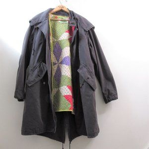 Anthropologie 3 in 1 Parka Coat with Removeable Patchwork Quilted Vest